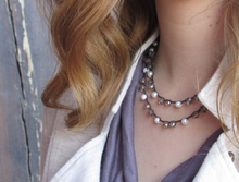 Load image into Gallery viewer, Pearl and Austrian Crystal on Chocolate Wrap