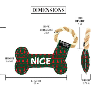 Naughty or Nice - 11" Canvas Dog Toy