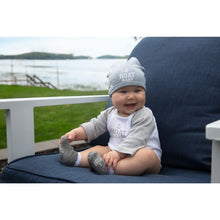 Load image into Gallery viewer, Boat - Heathered Gray Beanie (0-12 Months)