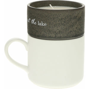 'Lake' Stacking Mug + Candle Set