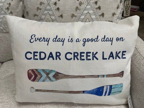 Good Day on Cedar Creek Lake Lumbar Pillow