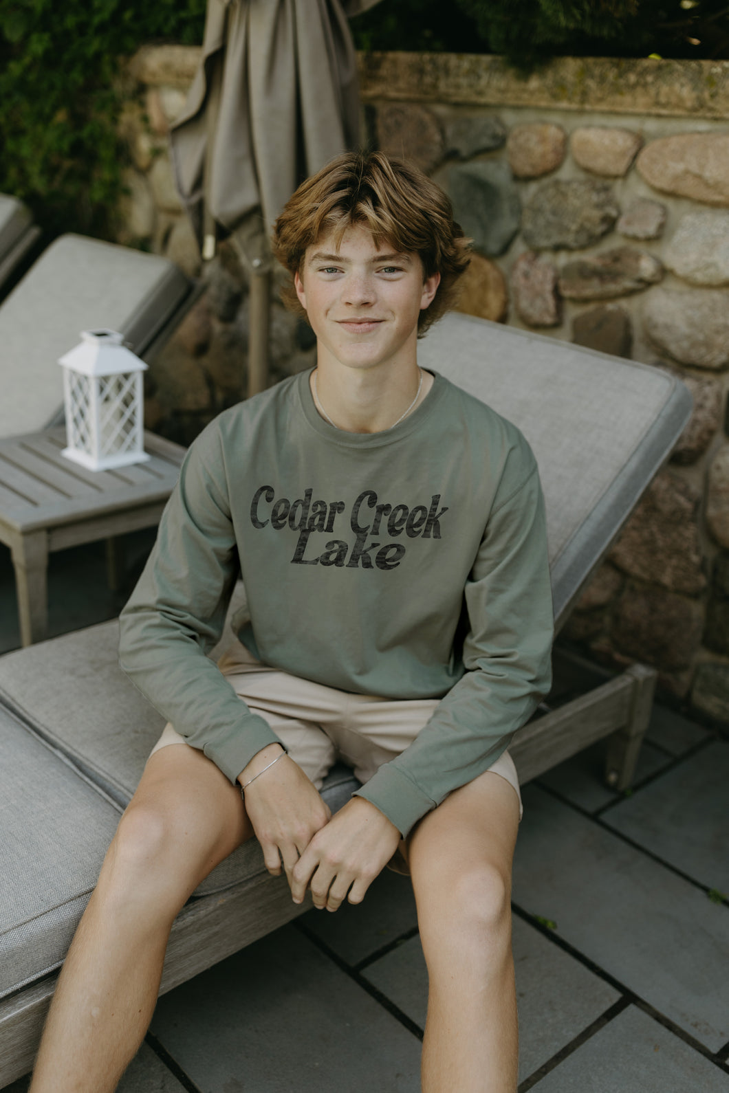 Olive Cedar Creek Lake Long Sleeve T-Shirt