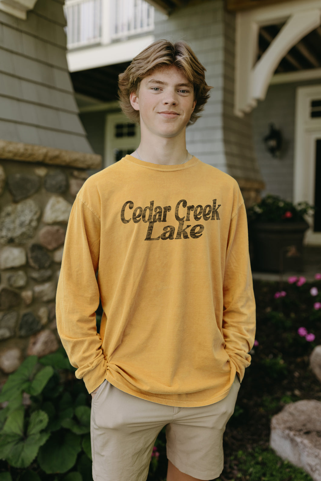 Mustard Cedar Creek Lake Long Sleeve T-Shirt