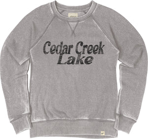 Light Grey Cedar Creek Lake Crew Neck Sweatshirt