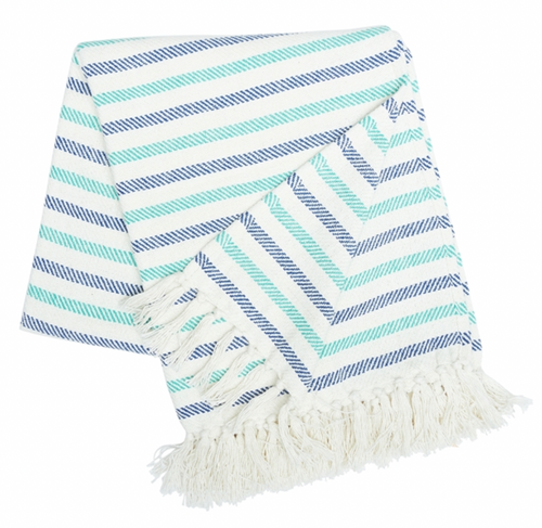 C and F Lakeview Stripe Throw
