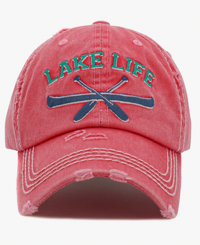 A hot pink baseball cap with 