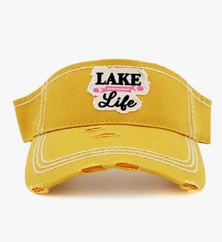A bright yellow visor with a vintage-style 