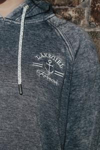 Lakegirl Burnout Wash Fleece Hoodie in Navy