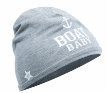 Load image into Gallery viewer, Boat - Heathered Gray Beanie (0-12 Months)