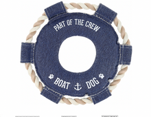 Load image into Gallery viewer, Boat Dog - 10.75&quot; X 10.75&quot; Canvas Dog Toy on Rope