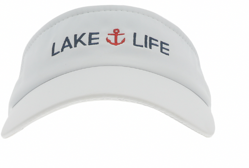 A white Dri-Fit visor with the words 