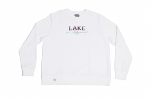 Lake Life - M/L White Cotton Blend French Terry Sweatshirt