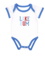 Load image into Gallery viewer, Lake Bum - 6-12 Month Blue Trimmed Bodysuit