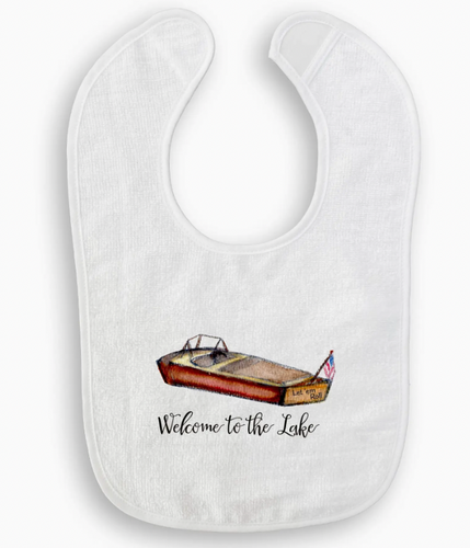Classic Boat with Welcome To the Lake Bib