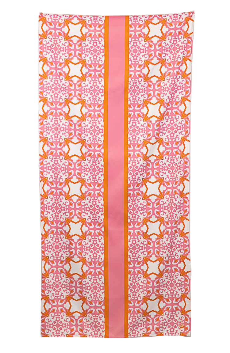 Palace Tile Beach Towel Light Pink/Orange 34x70