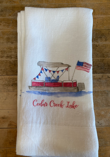 Cedar Creek Lake  White Guest Towel