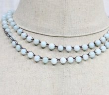 Load image into Gallery viewer, 6mm Blue Amazonite on Chocolate Wrap