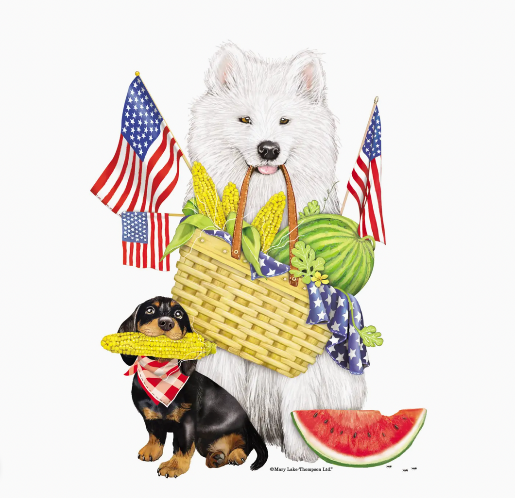 Patriotic Dogs Indoor/Outdoor Pillow (18x18)