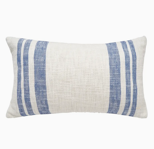 Morgan Denim Blue Striped Throw Pillow