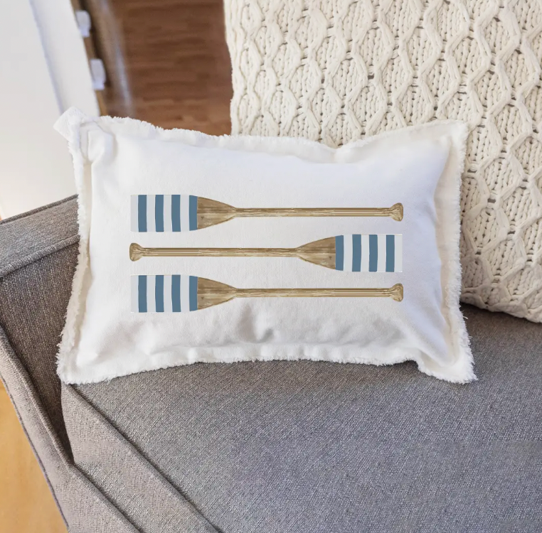 Striped Oars Lumbar Pillow