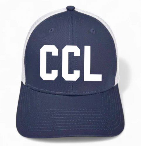 CCL Trucker Navy Hat with White Thread