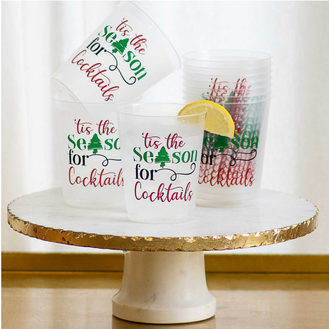 Tis the Season for Cocktails Party Cups (Set of 10)