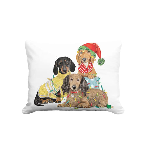 Christmas Dog Trio Pillow (19x24)