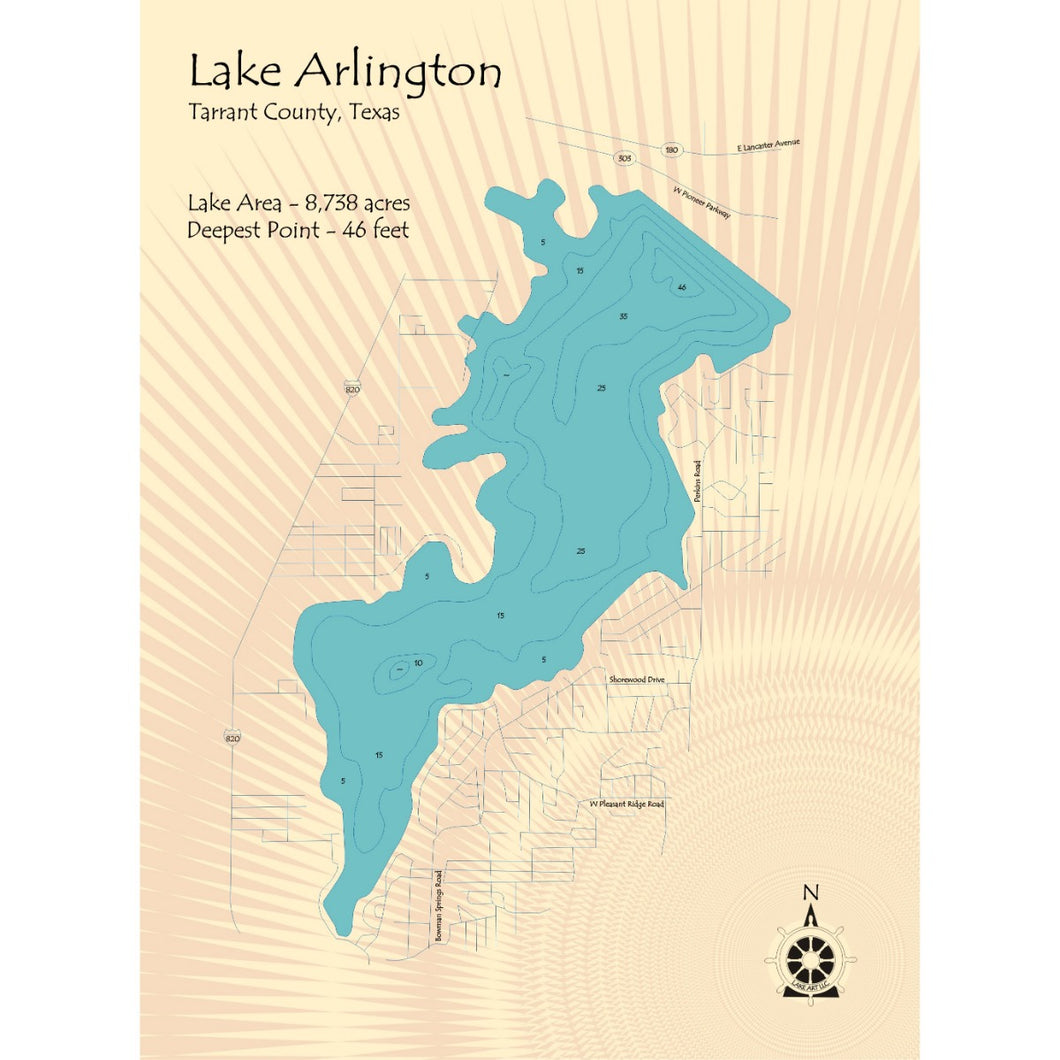 Lake Arlington Texas Map