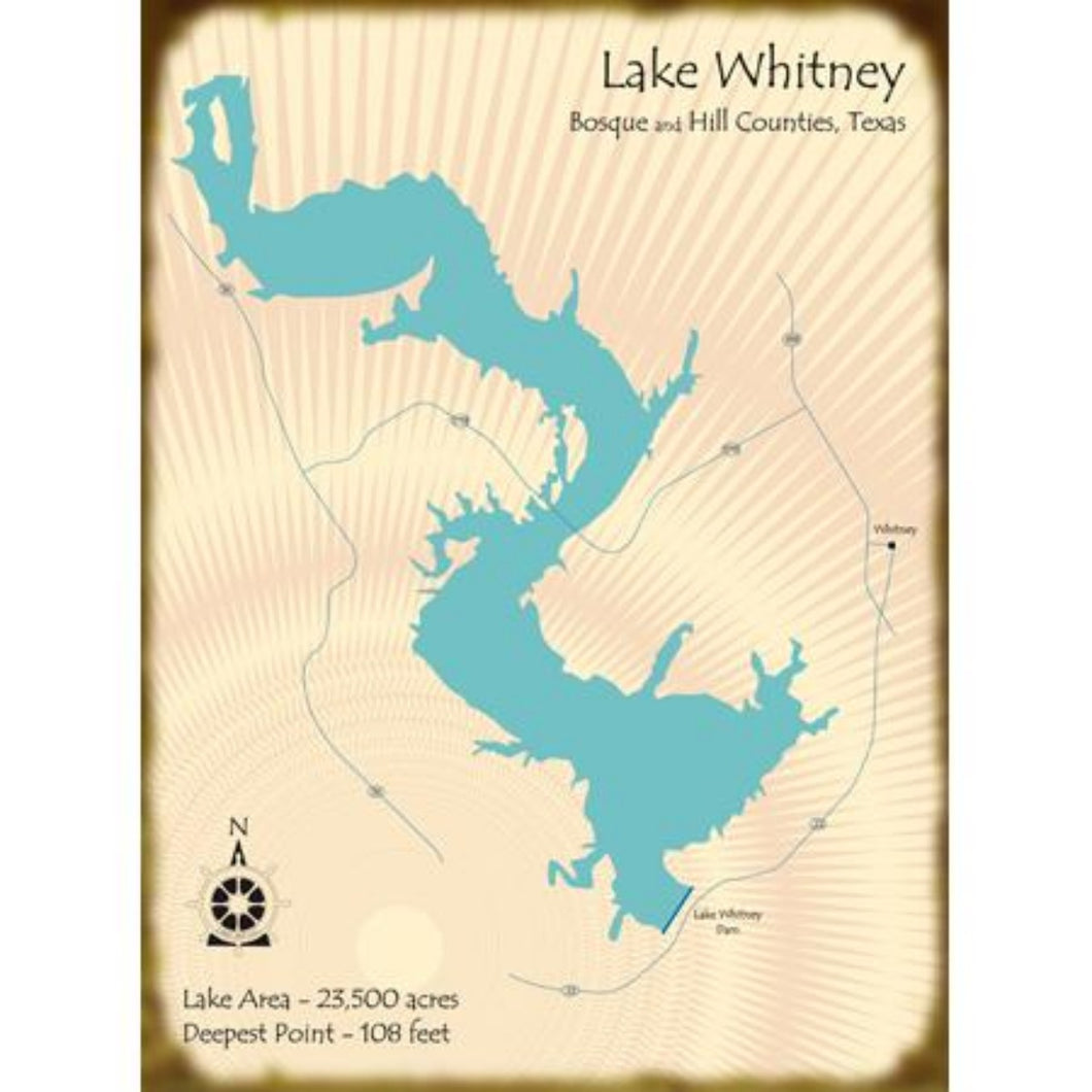 Lake Whitney Texas Map