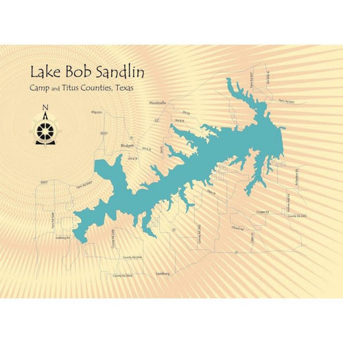 Lake Bob Sandlin Texas Map