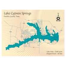 Load image into Gallery viewer, Lake Cypress Springs Texas Map