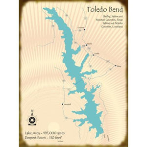 Toledo Bend Lake TX/LA Map