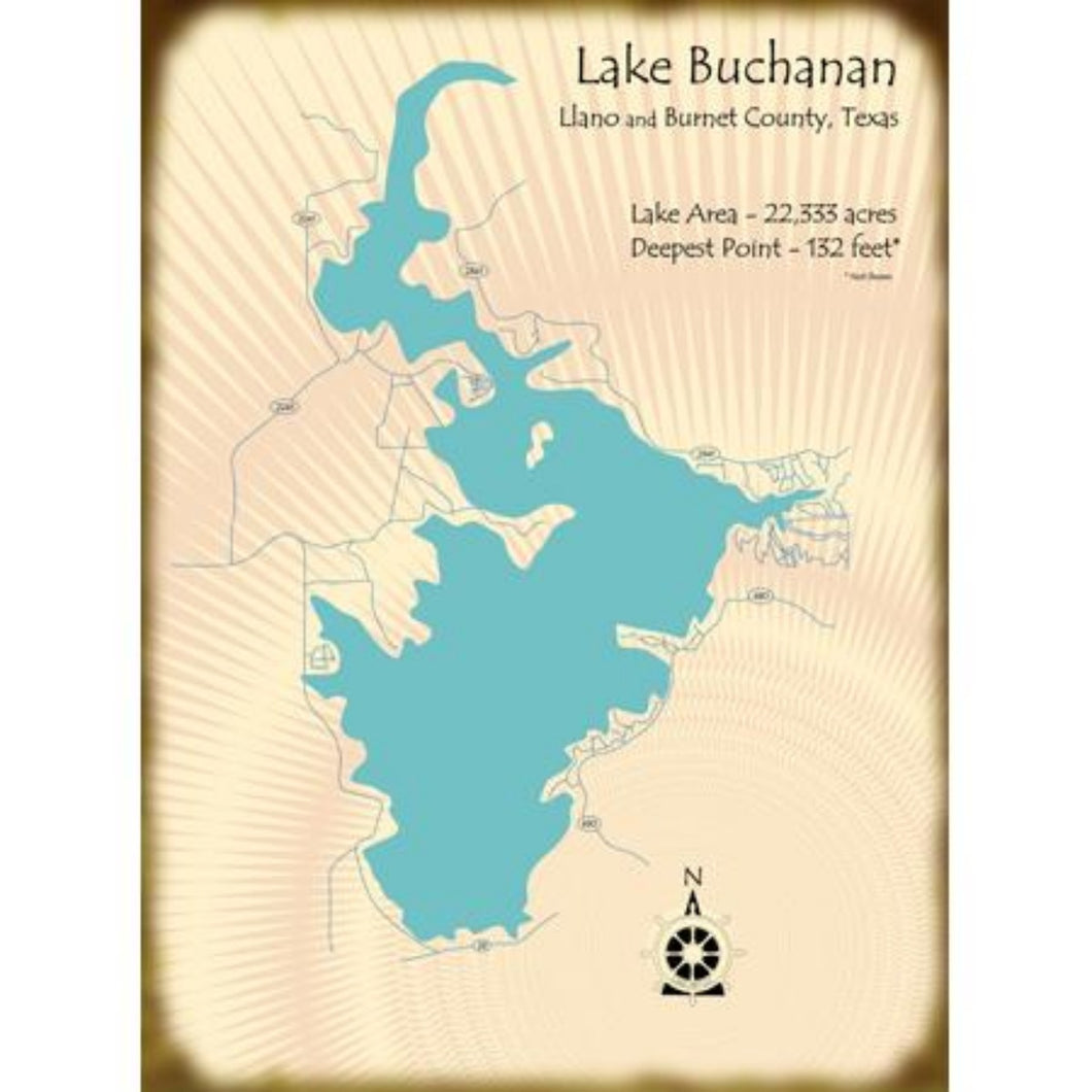 Lake Buchanan Texas Map