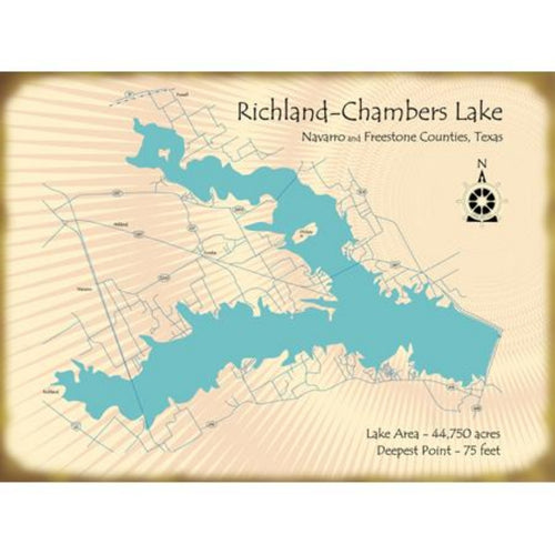 Richland Chambers Lake Texas Map