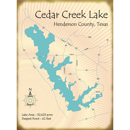 Cedar Creek Lake  Map