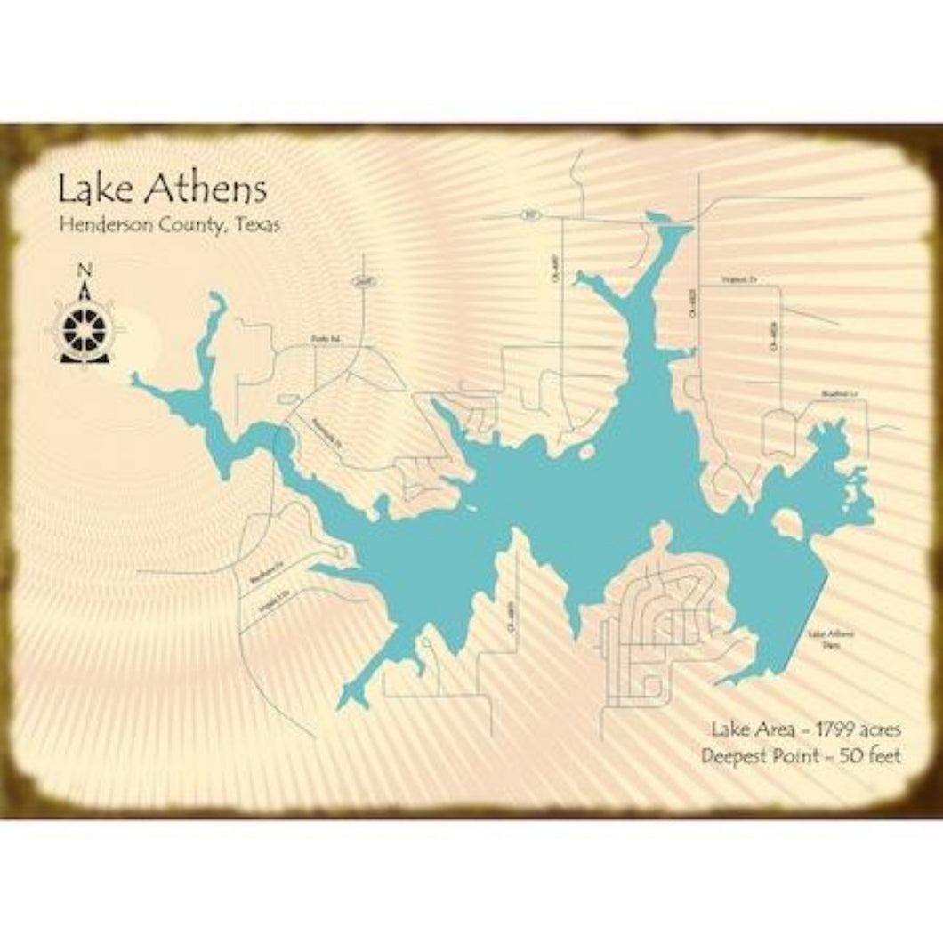 Lake Athens Texas Map