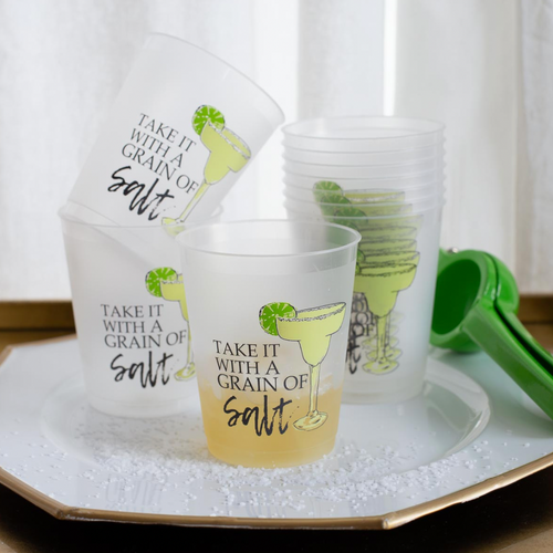 Grain Of Salt Party Cups Frosted/Multi 16oz Set Of 10