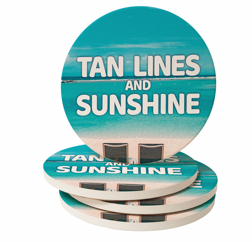 Tan Lines and Sunshine Coaster Set