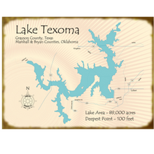 Load image into Gallery viewer, Lake Texoma Texas Map