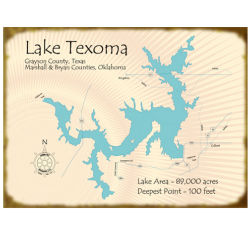 Lake Texoma Texas Map