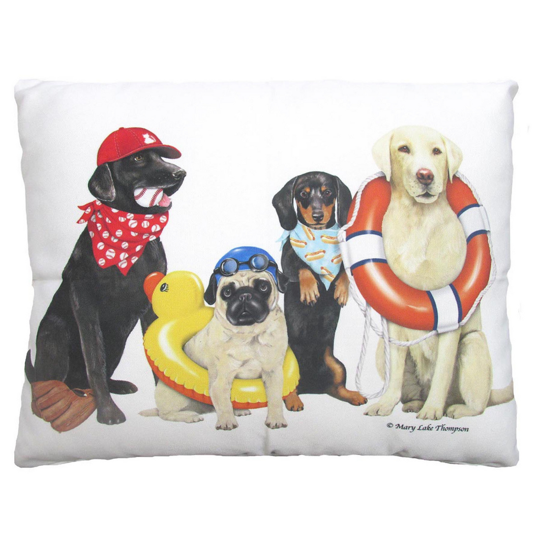 Dogs of Summer Indoor/Outdoor Pillow (19x24)