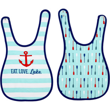 Load image into Gallery viewer, Anchors and Oars - Reversible Bib (6M - 3 Years)