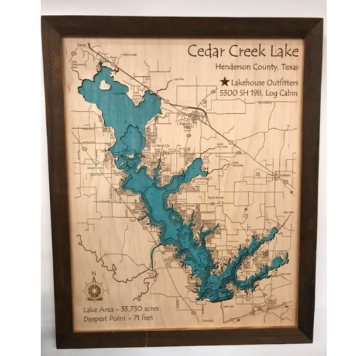 Cedar Creek Three Dimensional Map - 16 x20