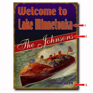 Red, White & Blue Boaters Lake Sign